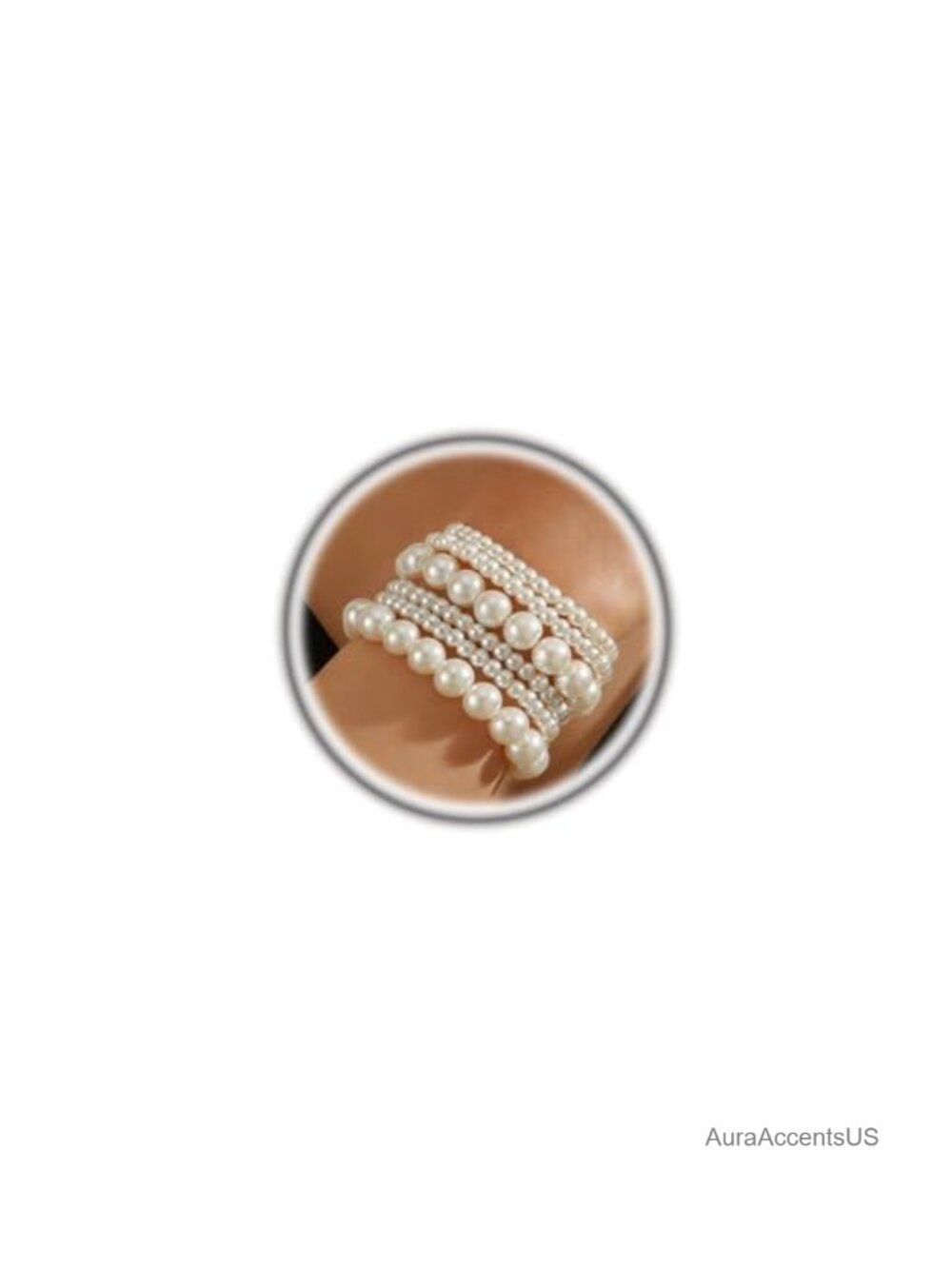 Boho Pearl Beaded Bracelets for Women, Stackable Stretch Bracelet, Wedding
